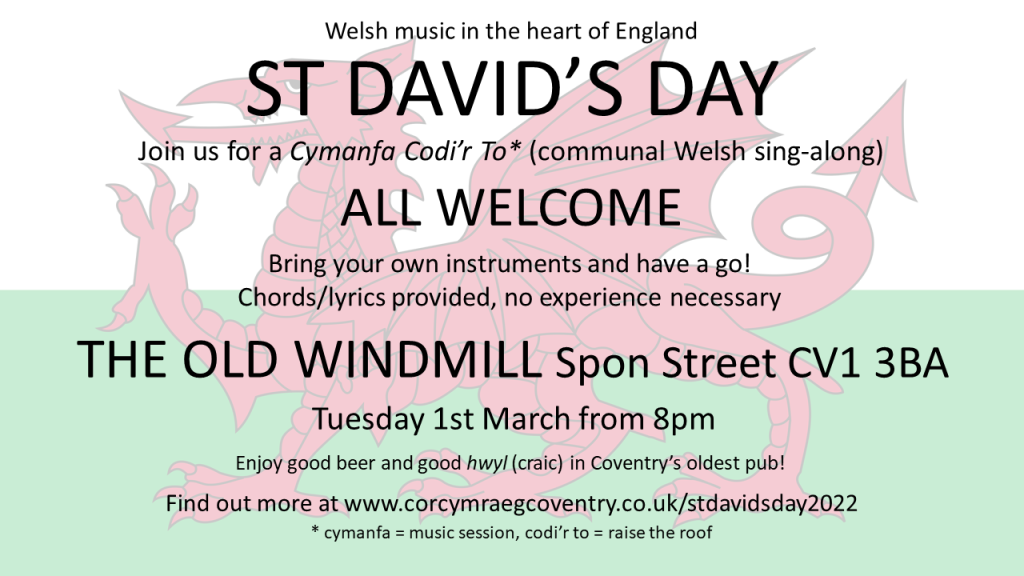 Poster for St David's Day at the Windmill